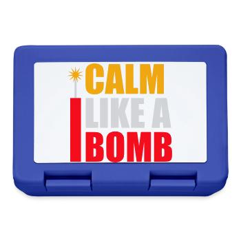 Calm Like Bomb Paradox Ironie Humor Explosiv Witz - Brotdose - Royalblau - Vorne