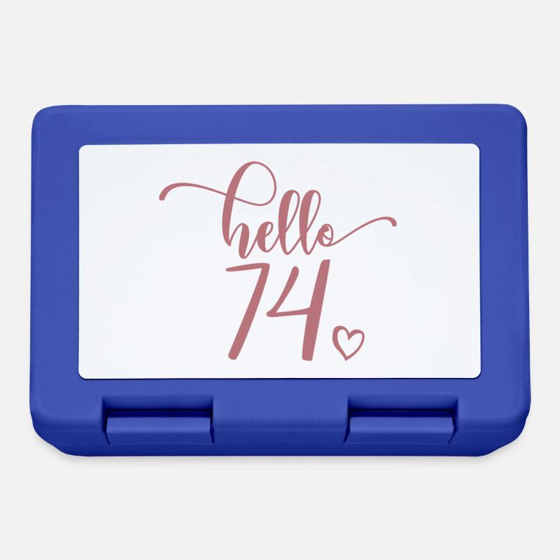 Hello 74 - Mignon cadeau de 74e anniversaire, 74 ans - Boîte à goûter - bleu royal
