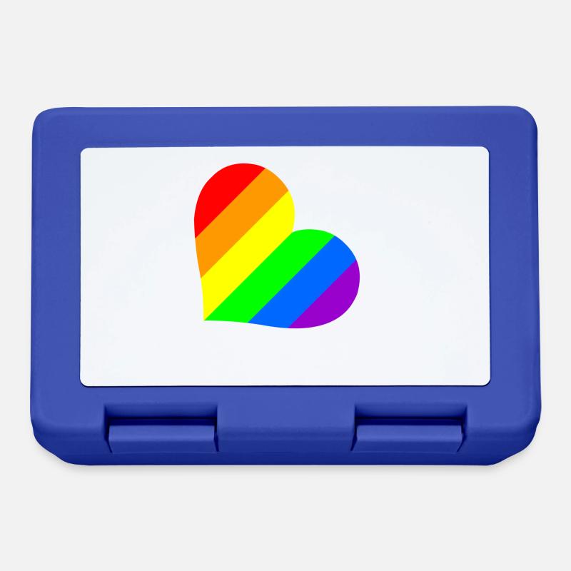 Regenbogen Herz - Brotdose - Royalblau