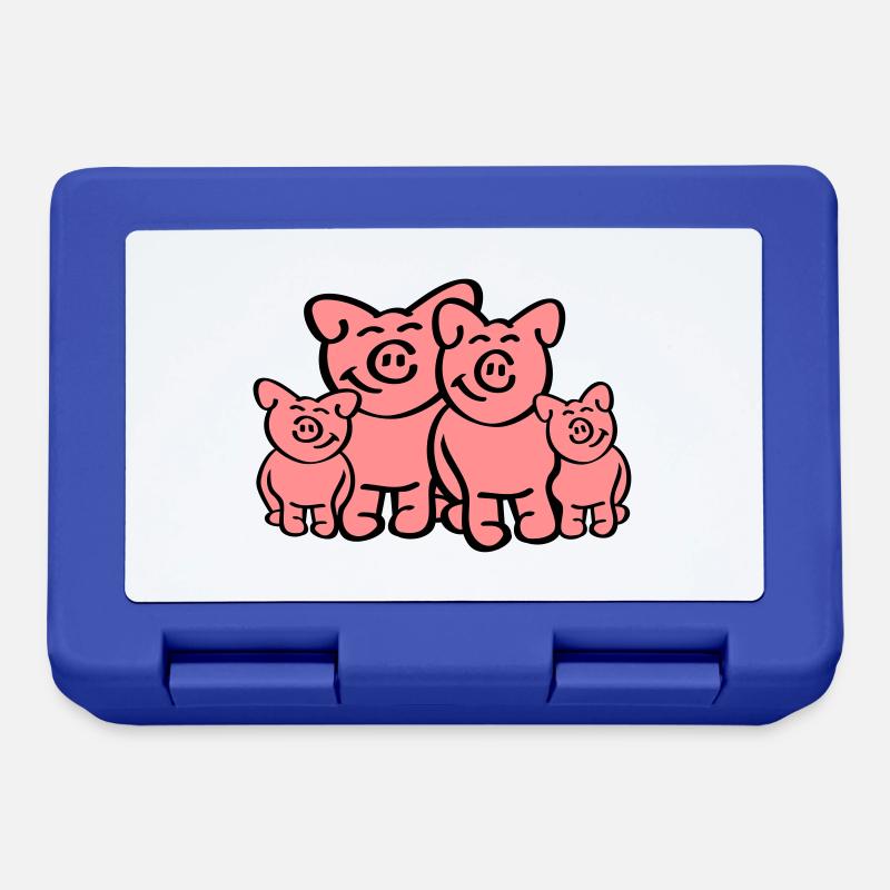 Pig Family - Boîte à goûter - bleu royal