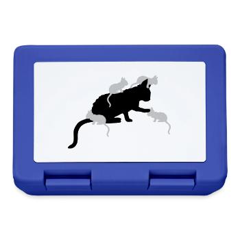 Viele Kitten Mama Katze - Brotdose - Royalblau - Vorne
