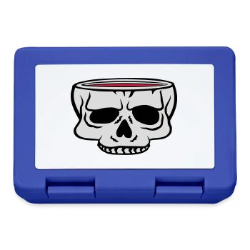 Cartoon Totenkopf Tasse Horror - Brotdose - Royalblau - Vorne