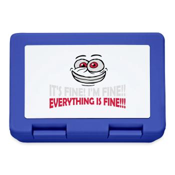 everything is fine Zitat - Brotdose - Royalblau - Vorne