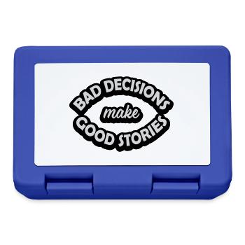 bad decisions great stories - Lunchbox - royal blue - Front