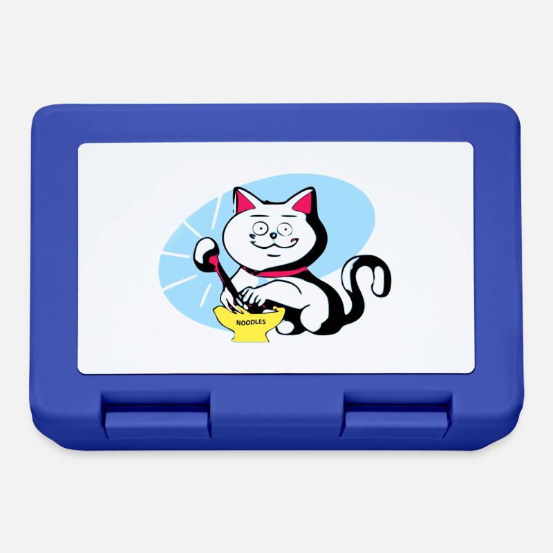 Chat et ramen - Boîte à goûter - bleu royal