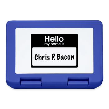 Hello my name is Chris P. Bacon - Brotdose - Royalblau - Vorne