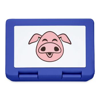 Visage De Cochon Animal Amour Petit Cochon Mignon - Boîte à goûter - bleu royal - Devant