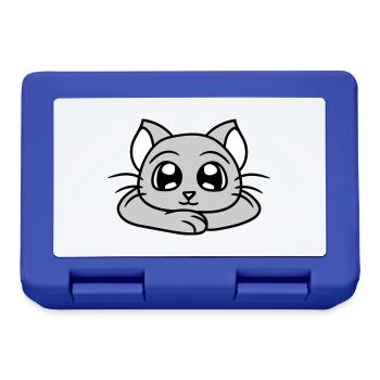 chat mignon a l’air heureux souriant chaton amusant - Boîte à goûter - bleu royal - Devant