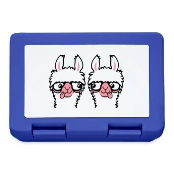 2 Llama Nerds Geeks Team Lunettes à monture de corne Smart Grimace - Boîte à goûter - bleu royal - Devant