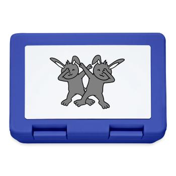 2 Hasen Dabbing Dab Dance Pose Tanzen Party Feiern - Brotdose - Royalblau - Vorne