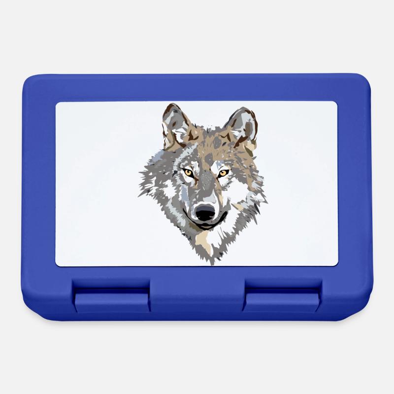 Der Wolf - Brotdose - Royalblau