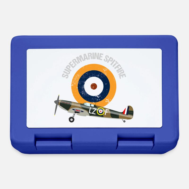 Retro Design Supermarine Spitfire Warbird Airplane - Lunchbox - royal blue