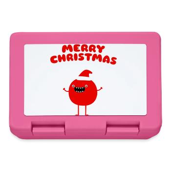 Lustiger Weihnachtsmann - Merry Christmas - Brotdose - Pink - Vorne