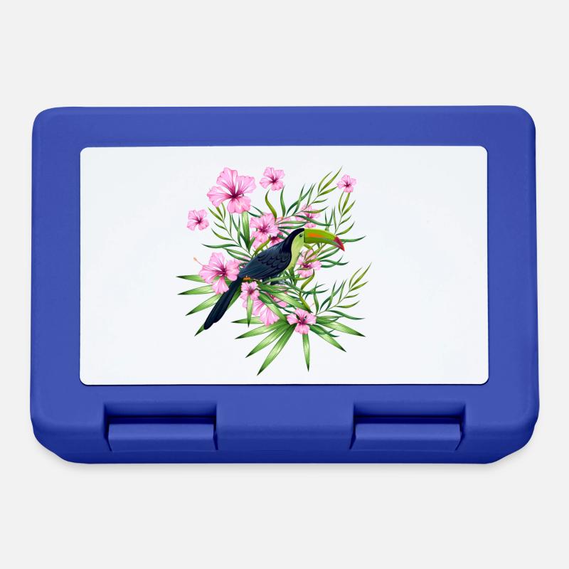 oiseau et gumamela - Boîte à goûter - bleu royal