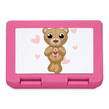 dessin animé gnangnan ours en peluche - Boîte à goûter - rose - Devant