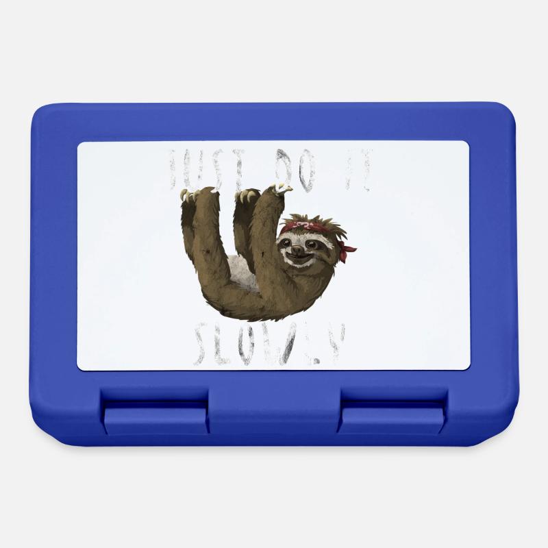 Just do it Slowly Faultier Geschenk Idee - Brotdose - Royalblau