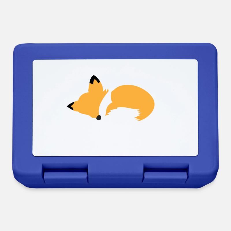 Schlafende Fox - Brotdose - Royalblau