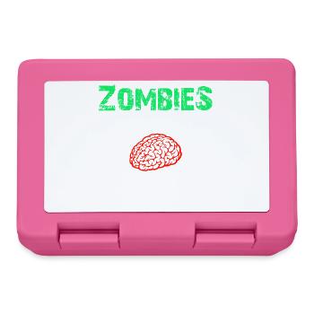 Funny Sarcastic Zombies Eat Brains Gift - Lunchbox - pink - Front