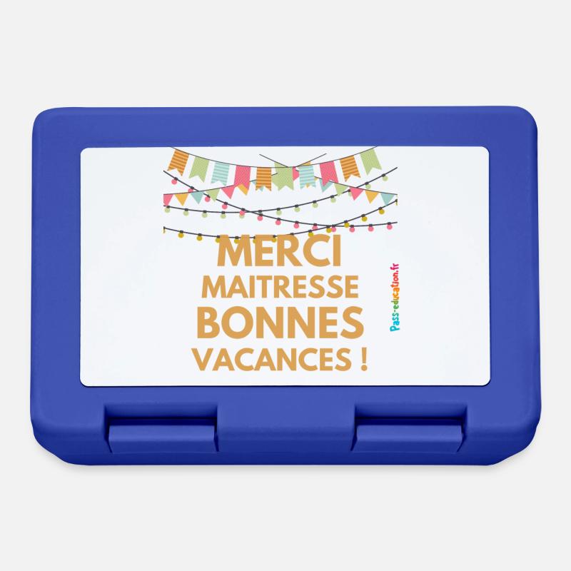 Merci Maitresse, bonnes vacances ! - Boîte à goûter - bleu royal