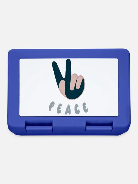peace - Brotdose - Royalblau