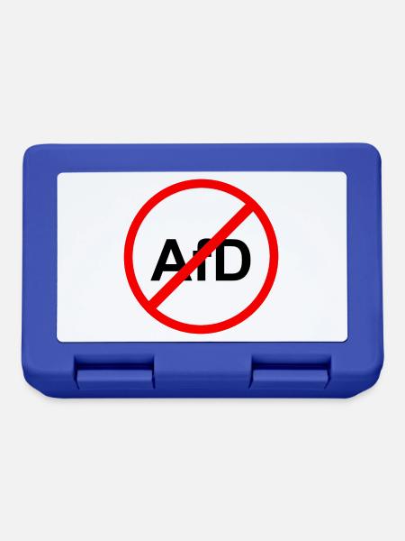 No AfD Straßenschild - Brotdose - Royalblau