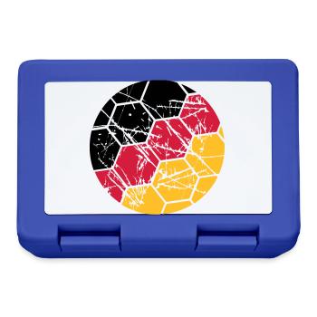 Germany Football German Fan Scratches Ball Cracks - Lunchbox - royal blue - Front