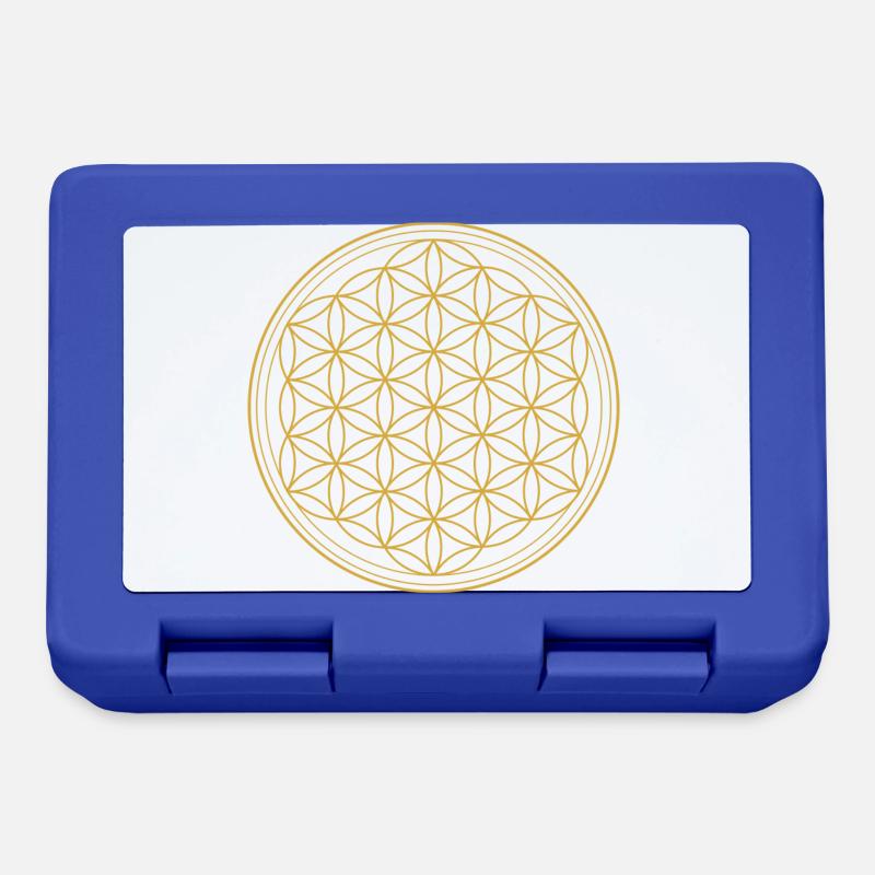 Blume des Lebens - Brotdose - Royalblau
