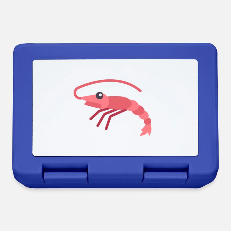pink red shrimp - Lunchbox - royal blue