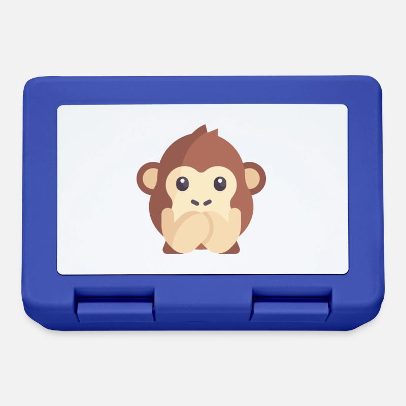 cute monkey emoticon - Lunchbox - royal blue