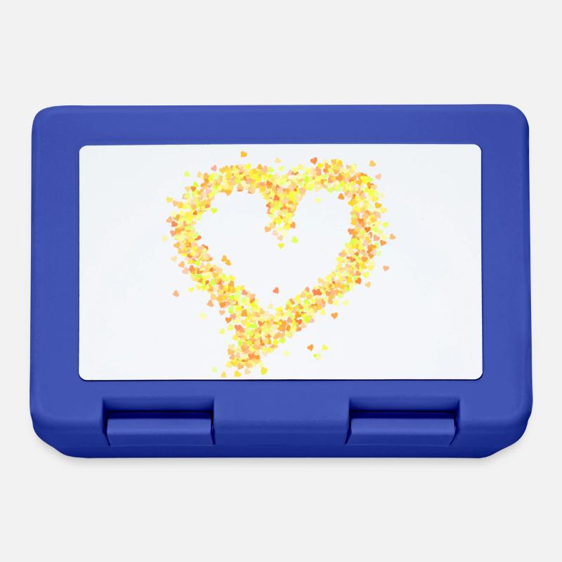Heart yellow - Lunchbox - royal blue