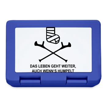 Gipsbein - Brotdose - Royalblau - Vorne