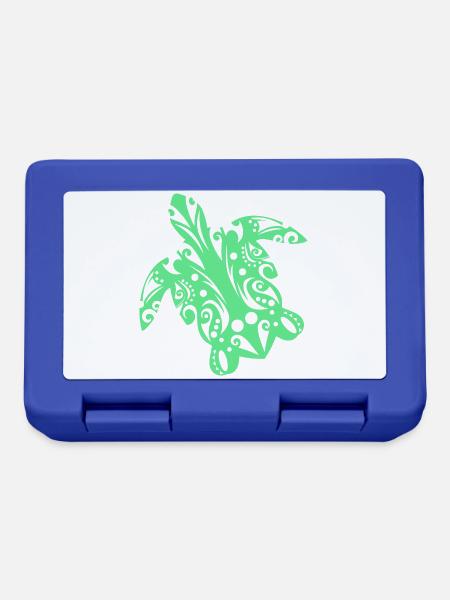 Maori Turtle honu Tattoo Tribal Formen - Geschenk - Brotdose - Royalblau