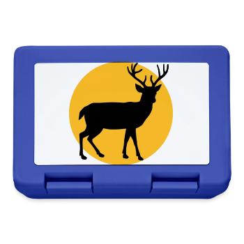 Hirsch mit Mond und Sonnenuntergang - Brotdose - Royalblau - Vorne