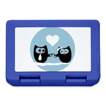 Hiboux dans l'amour - Boîte à goûter - bleu royal - Devant