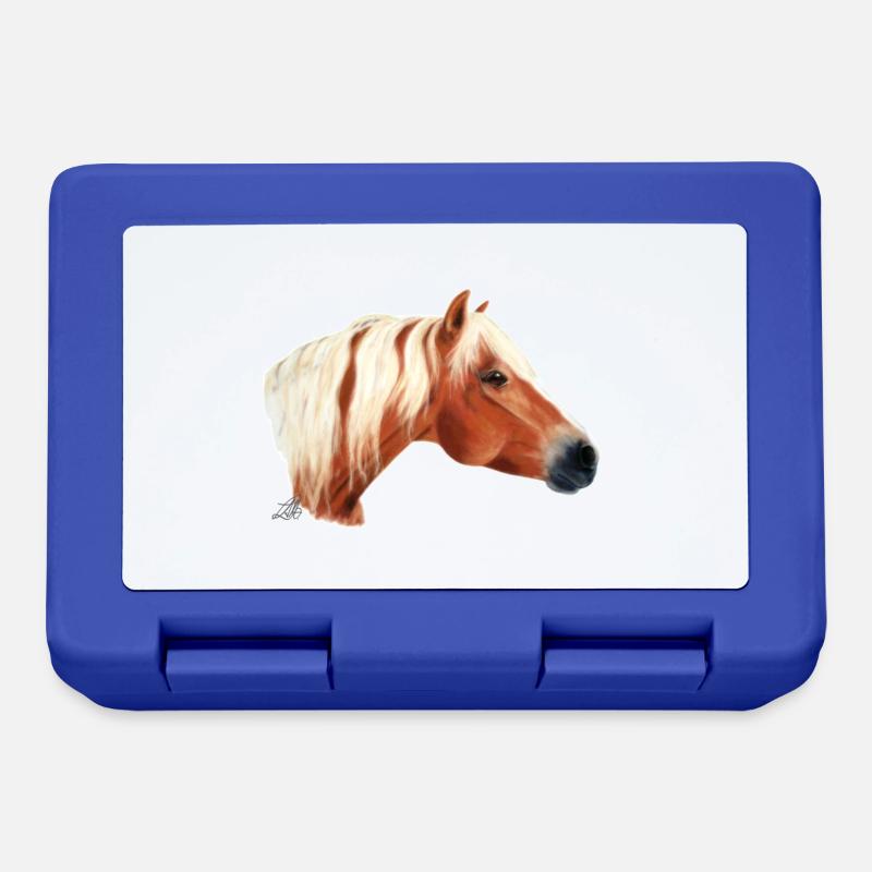 Haflinger Pferd - Brotdose - Royalblau