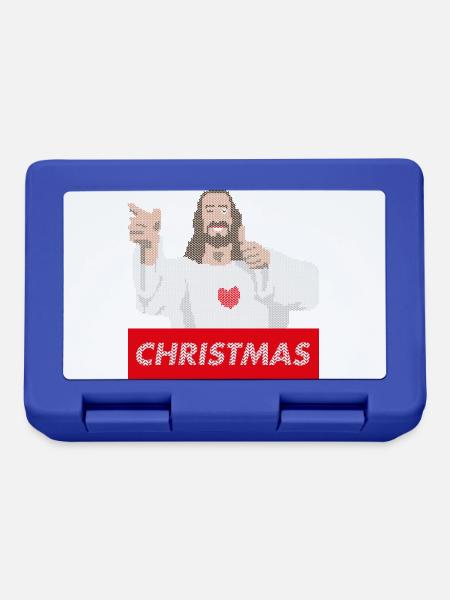 jesus christmas | ugly christmas - Brotdose - Royalblau
