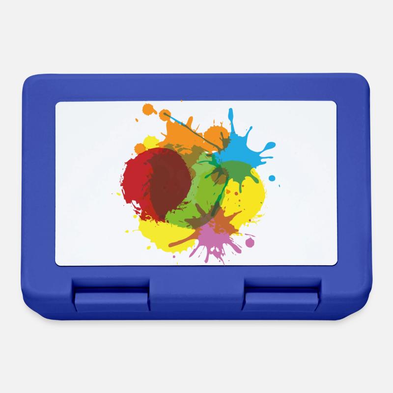 Farbkleckse Klecks Farbe bunt Maler Geschenk cool - Brotdose - Royalblau