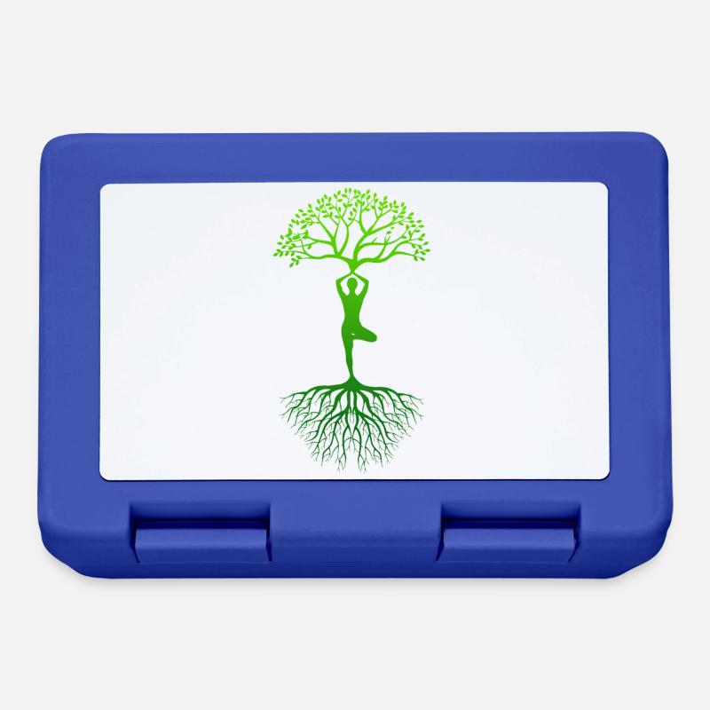 Yoga Lebensbaum Geschenkidee - Brotdose - Royalblau
