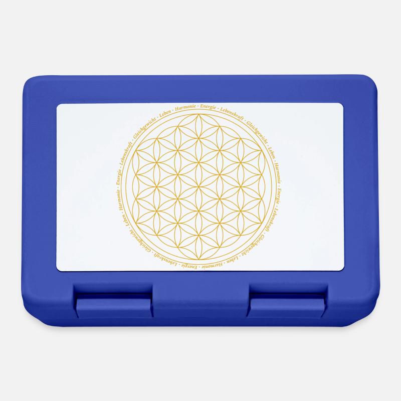 Blume des Lebens | Energie - Lebenskraft - Leben - Brotdose - Royalblau
