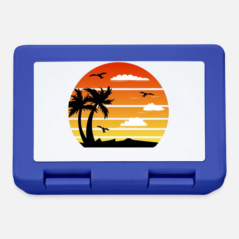 Coucher de Soleil Plage - Boîte à goûter - bleu royal