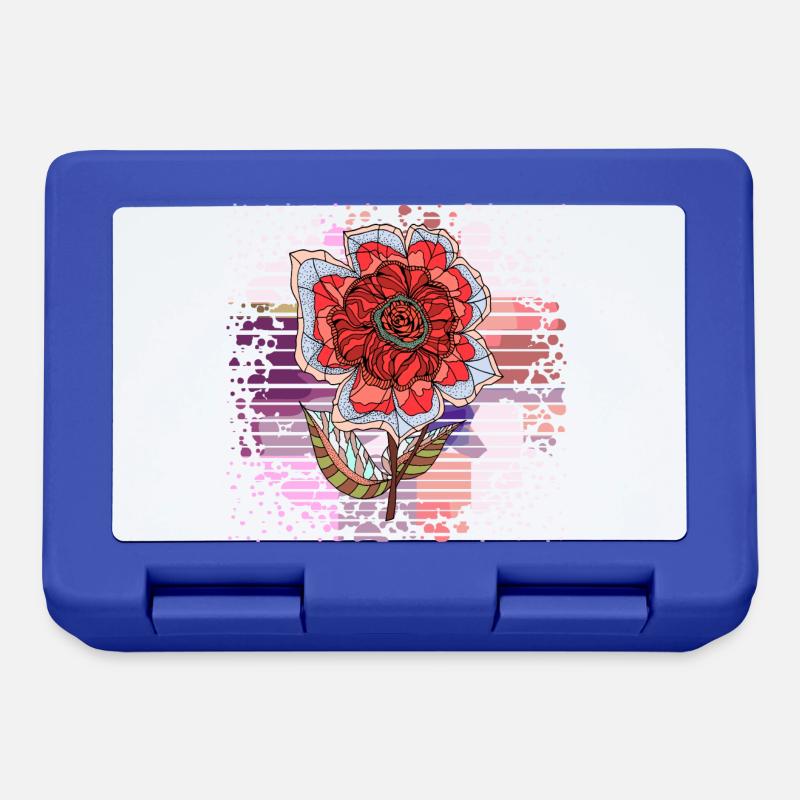 Blume - Brotdose - Royalblau