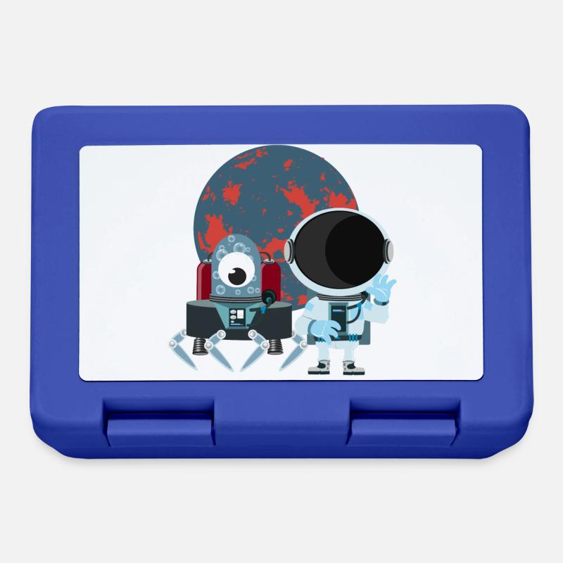 Raumfahrt mit Astronaut - Brotdose - Royalblau