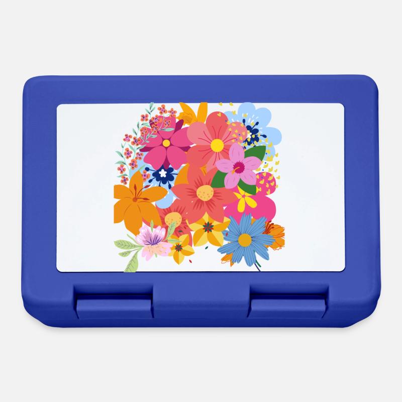 Bouquet de fleurs de printemps - Boîte à goûter - bleu royal