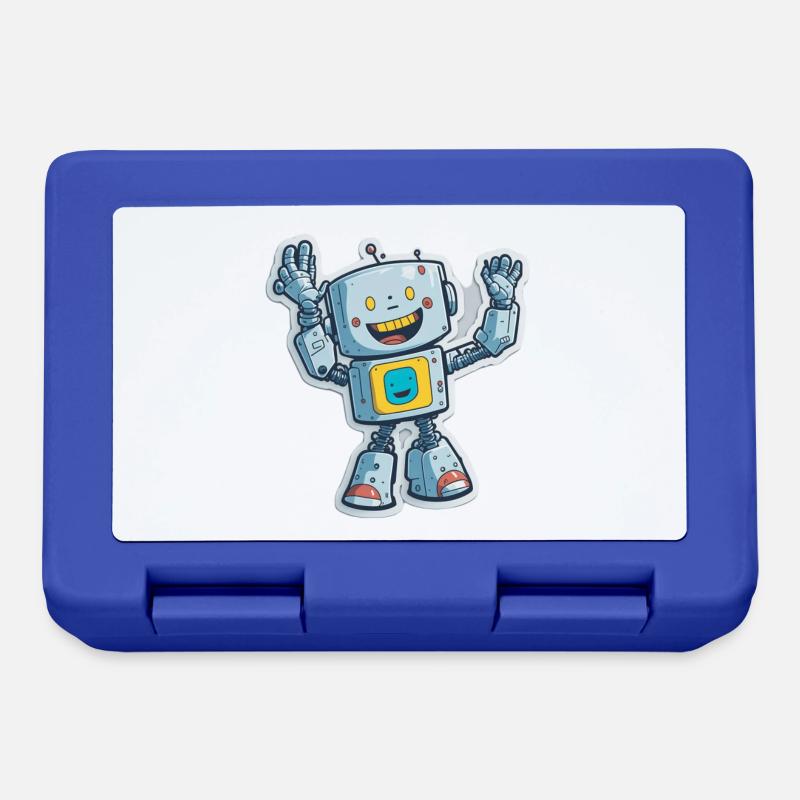 Robot Roboter Comic Cartoon Style - Brotdose - Royalblau