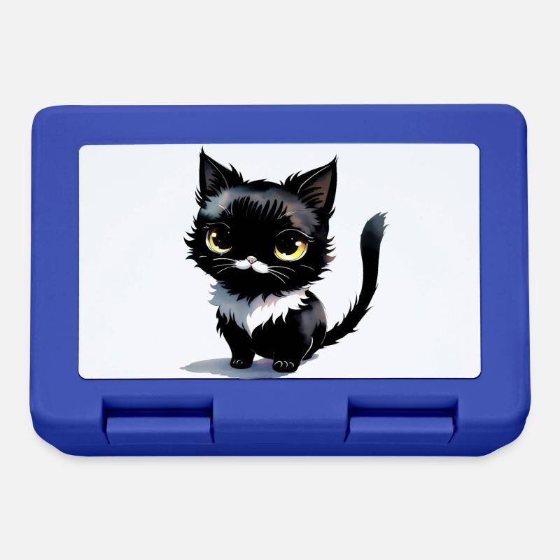 Chat noir Collection Kawaii - Boîte à goûter - bleu royal