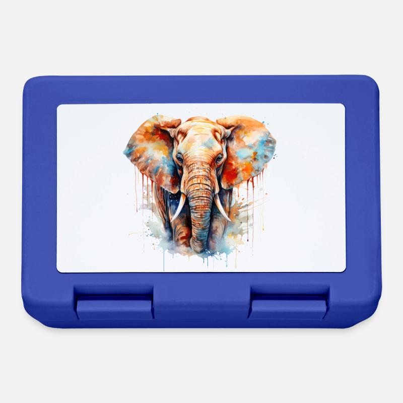 Elefant wasserfarben - Brotdose - Royalblau