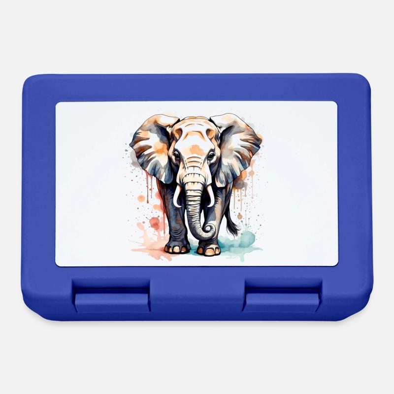 Éléphant en couleurs - Boîte à goûter - bleu royal