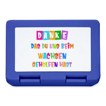Danke das du uns beim Wachsen geholfen hast! - Brotdose - Royalblau - Vorne