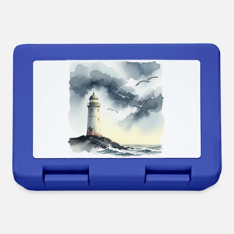 Ein einsamer Leuchtturm - Brotdose - Royalblau