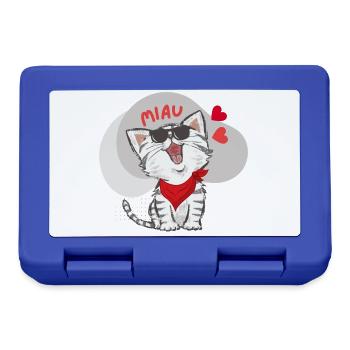 funny cat, Katze miau - Brotdose - Royalblau - Vorne